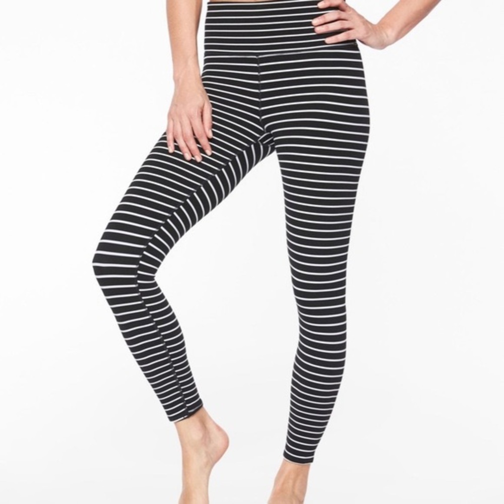 Athleta Chaturanga Capri Striped Leggings